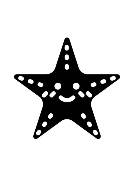 Fehér Alapon Izolált Tengeri Csillag — Stock Vector