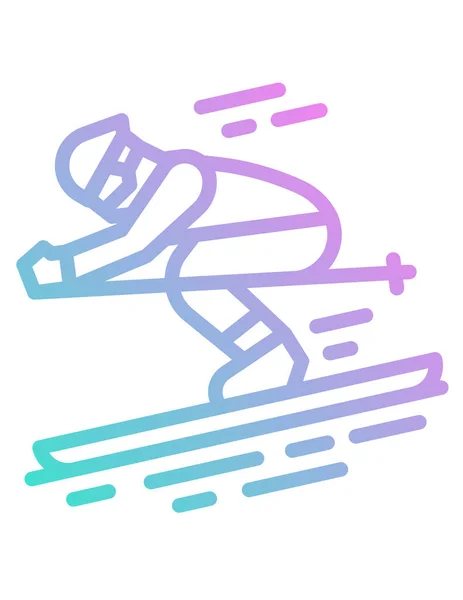 Векторная Иллюстрация Иконы Лыжного Спорта — стоковый вектор