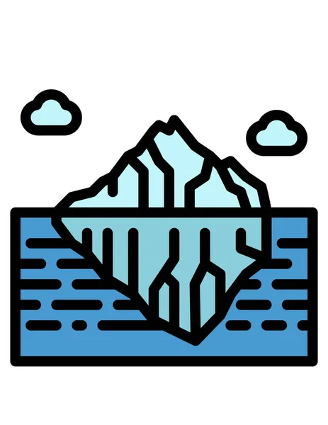 Paysage Montagne Icône Vectorielle — Image vectorielle