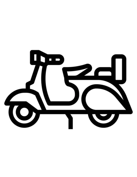 Ícone Motocicleta Cor Preta Fundo Branco — Vetor de Stock
