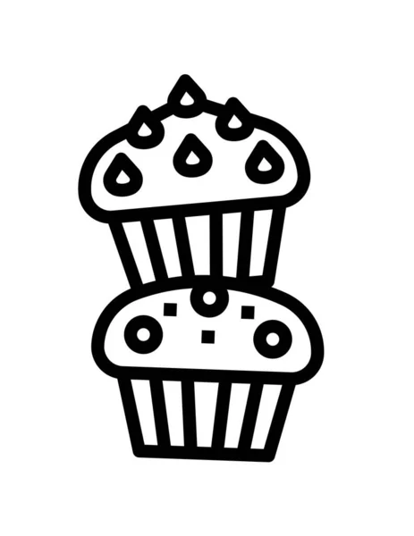 Muffin Symbol Vektor Illustration — Stockvektor