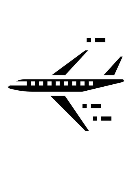 Icono Vector Avión Señal Viaje Símbolo Transporte Vuelo — Vector de stock