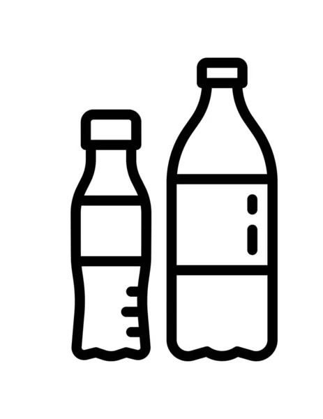 プラスチック廃棄物の概念 プラスチック製品のアイコンのベクトル図 — ストックベクタ