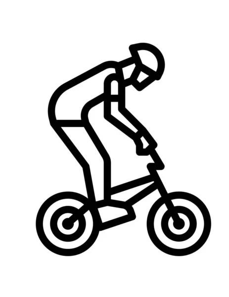 Vector Silhouette Man Bicycle — Stock Vector