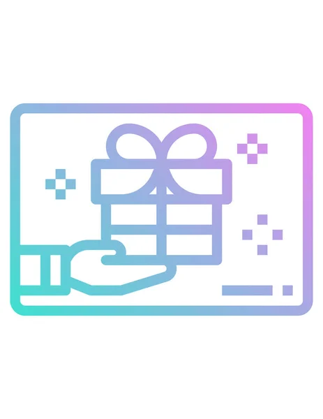 Persona Sosteniendo Icono Caja Regalo Vector Ilustración — Vector de stock