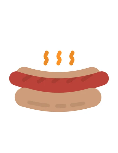 Hot Dog Icoon Cartoon Stijl Geïsoleerd Witte Achtergrond Voedselsymbool Vector — Stockvector