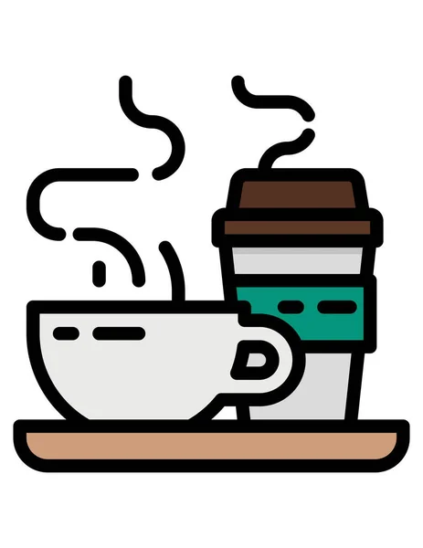 Kaffeetasse Symbol Flachen Stil Isoliert Auf Weißem Hintergrund Café Symbol — Stockvektor