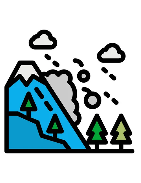 Paisaje Montaña Con Carretera Árboles — Vector de stock