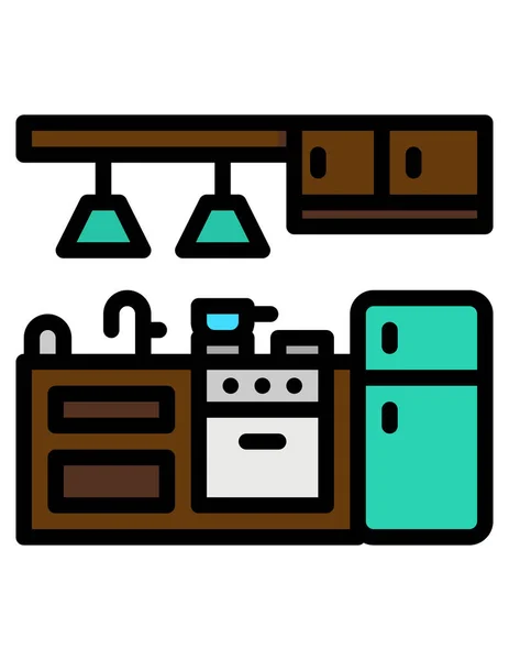 Ustensiles Cuisine Icône Vectoriel Illustration — Image vectorielle