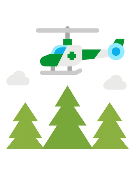 Helicóptero Icono Vector Ilustración — Archivo Imágenes Vectoriales