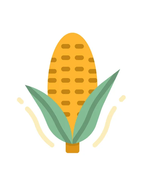 Ikona Wektora Płaskiego Kukurydzy — Wektor stockowy