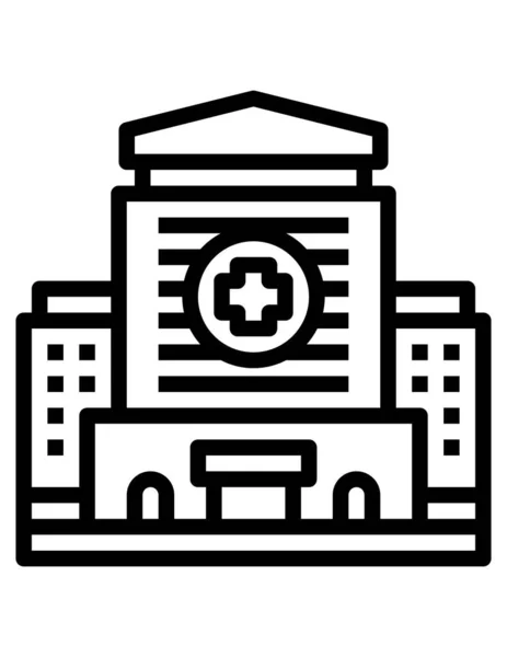 Иконка Здания Больницы Векторная Иллюстрация — стоковый вектор