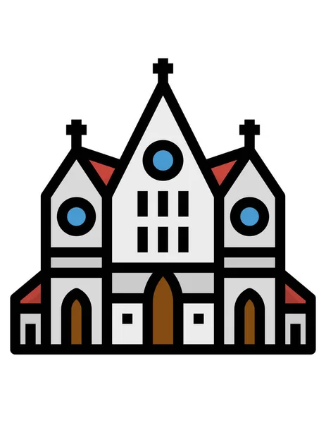 Икона Церкви Стиль Плоского Дизайна — стоковый вектор