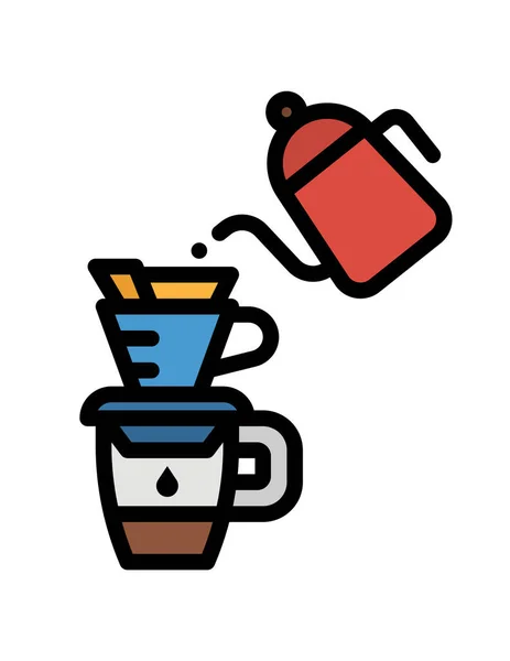 Kávé Ikon Vektor Illusztráció Grafika Tervezés — Stock Vector