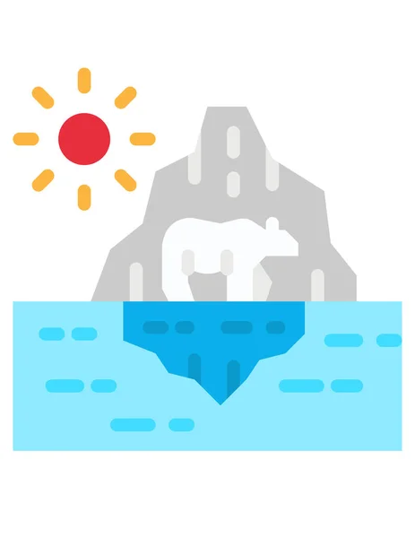 Illustration Vectorielle Iceberg Dans Océan — Image vectorielle