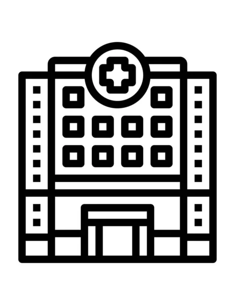 Ikon Bangunan Rumah Sakit Ilustrasi Vektor - Stok Vektor