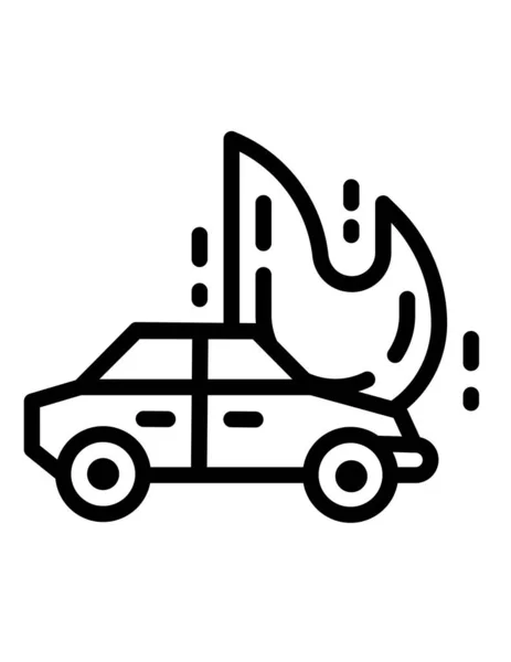 Vektorová Ilustrace Požární Auto Bílém Pozadí — Stockový vektor