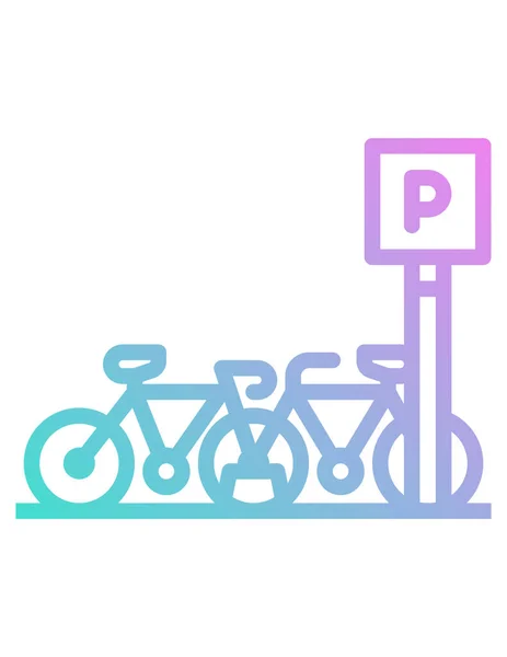 Велосипеди Парковка Значок Векторна Ілюстрація — стоковий вектор