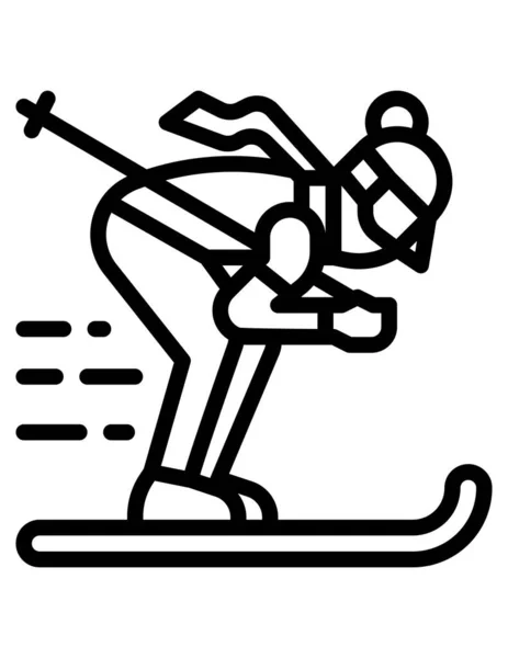 男性スキーアイコンのベクトルイラスト — ストックベクタ