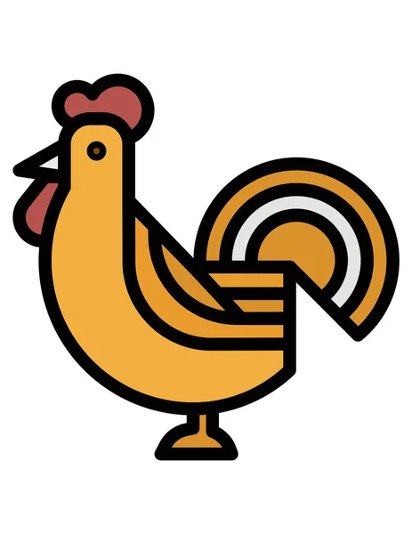 Gallo Icono Vector Ilustración — Vector de stock