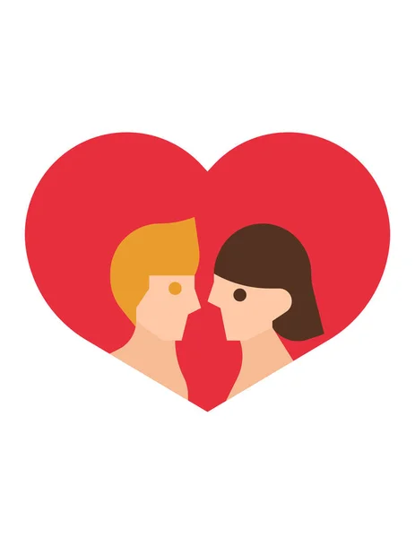 Pareja Amor Corazón Icono Vector Ilustración Diseño — Archivo Imágenes Vectoriales