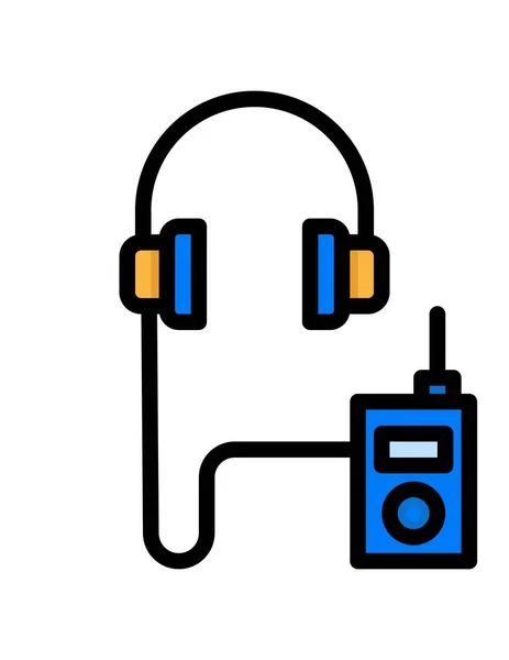 Auriculares Música Icono Vector Ilustración Diseño Gráfico — Vector de stock