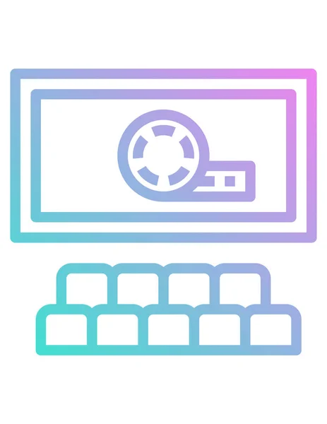 Icono Vector Gestión Datos Estilo Bicolor Símbolo Plano Colores Rosa — Vector de stock