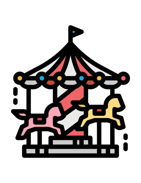 Sirk Çadırı Simgesi Vektör Illüstrasyon Grafik Tasarımı — Stok Vektör
