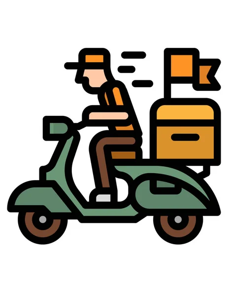 Een Vector Illustratie Van Een Cartoon Scooter — Stockvector