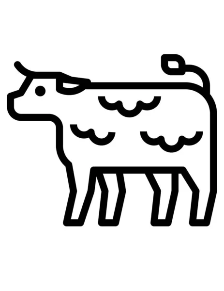 Ilustracja Wektorowa Ikony Krowy — Wektor stockowy