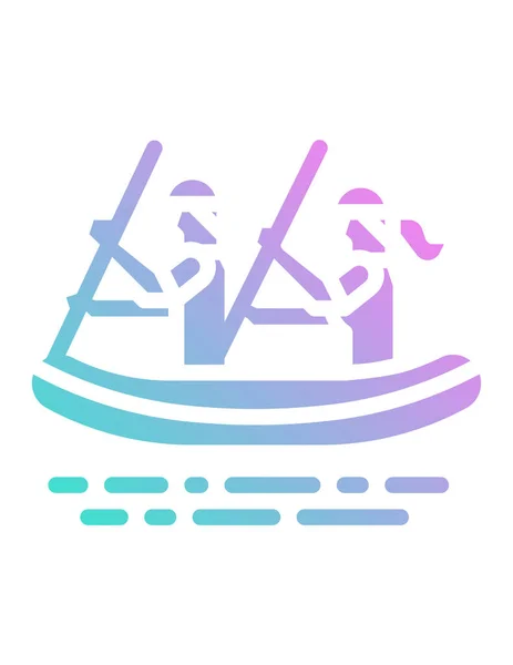 vector illustration of people in a canoe