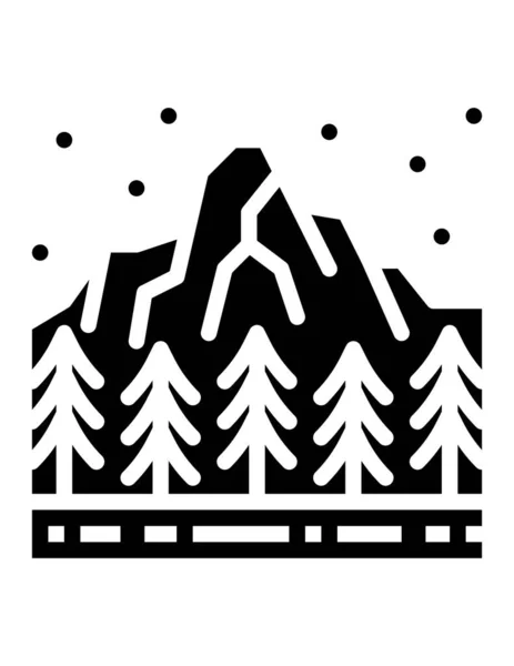 Ilustración Vectorial Del Paisaje Montaña — Vector de stock