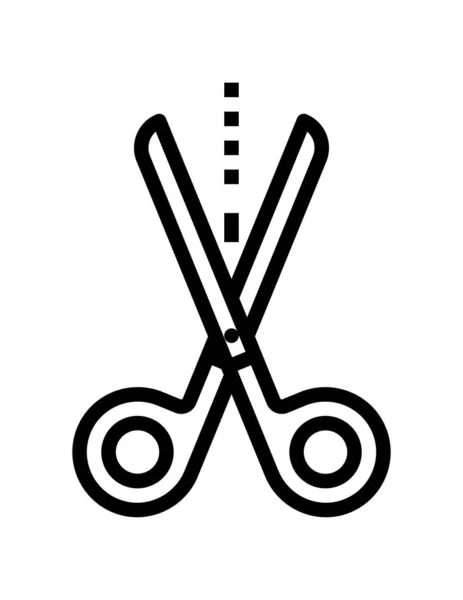 Schere Linie Vektor Symbol — Stockvektor