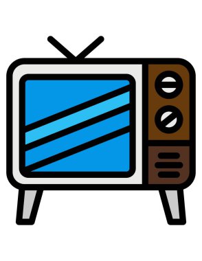 Beyaz arkaplanda TV izleme vektör simgesi