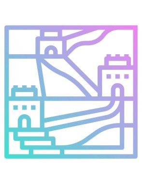 Bir Çin duvarının vektör illüstrasyonu 