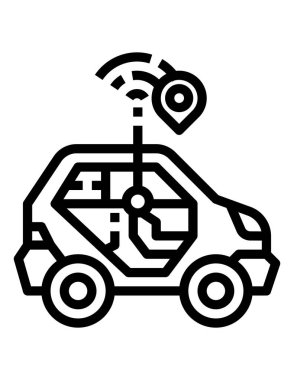 Beyaz arkaplanda akıllı arabanın vektör çizimi