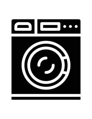 çamaşır makinesi simgesi vektör illüstrasyon grafik tasarımı