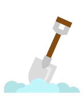 Kürek ve kürek ikonu. düz tasarım biçimi