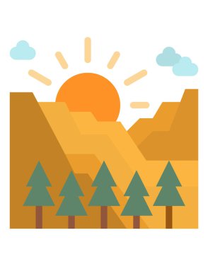 Dağlar ve ağaçlarla kaplı dağ manzarası