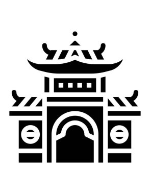 Çin tapınağı ikonu vektör illüstrasyonu