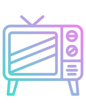 Beyaz arkaplanda TV izleme vektör simgesi