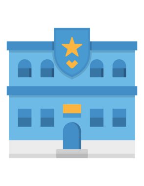 Polis binası simgesi, vektör illüstrasyonu
