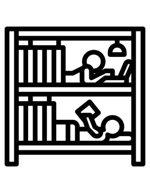 Yatak odası simgesinin vektör illüstrasyonu