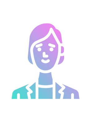 kişi veya avatar, vektör simgesi beyaz üzerinde izole