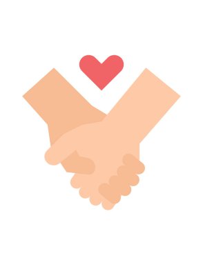 Eller ellerle kalbi tutar. vektör illüstrasyonu