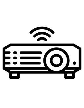 Projektör simgesi, vektör illüstrasyonu