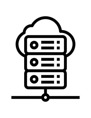 sunucu veri depolama simgesi. Basit ve minimalist tasarım. vektör illüstrasyonu