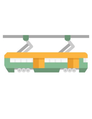 Beyaz arkaplanda metro treninin vektör çizimi