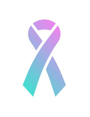 Göğüs kanseri farkındalık kurdelesi ikon vektör çizimi 