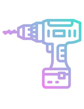 Beyaz arkaplanda siyah şekilli matkap simgesi var. tesisat sembolü vektör illüstrasyonu.